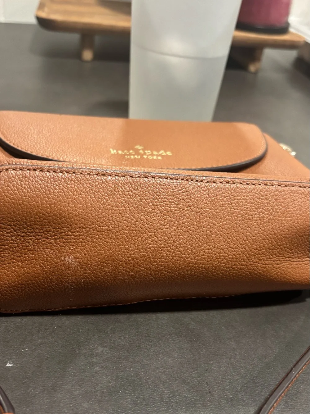 kate spade Brown Pebbled Leather Crossbody Bag